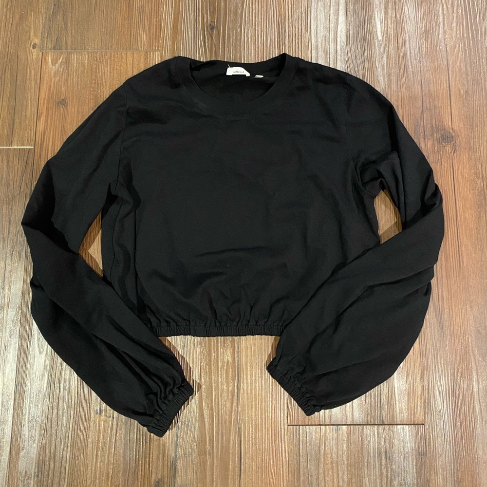 Aritzia Wilfred Long Sleeve Black Top